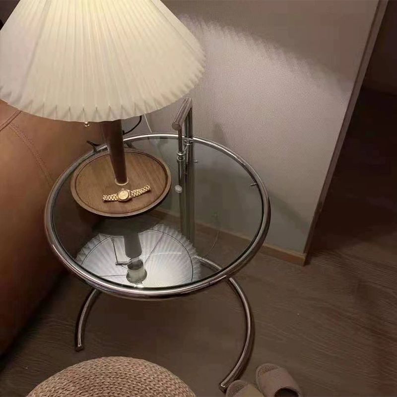 원형 사이드 테이블 침대옆탁자 거실 높이조절 책상 홈 인테리어 소품 - 상세 이미지 2