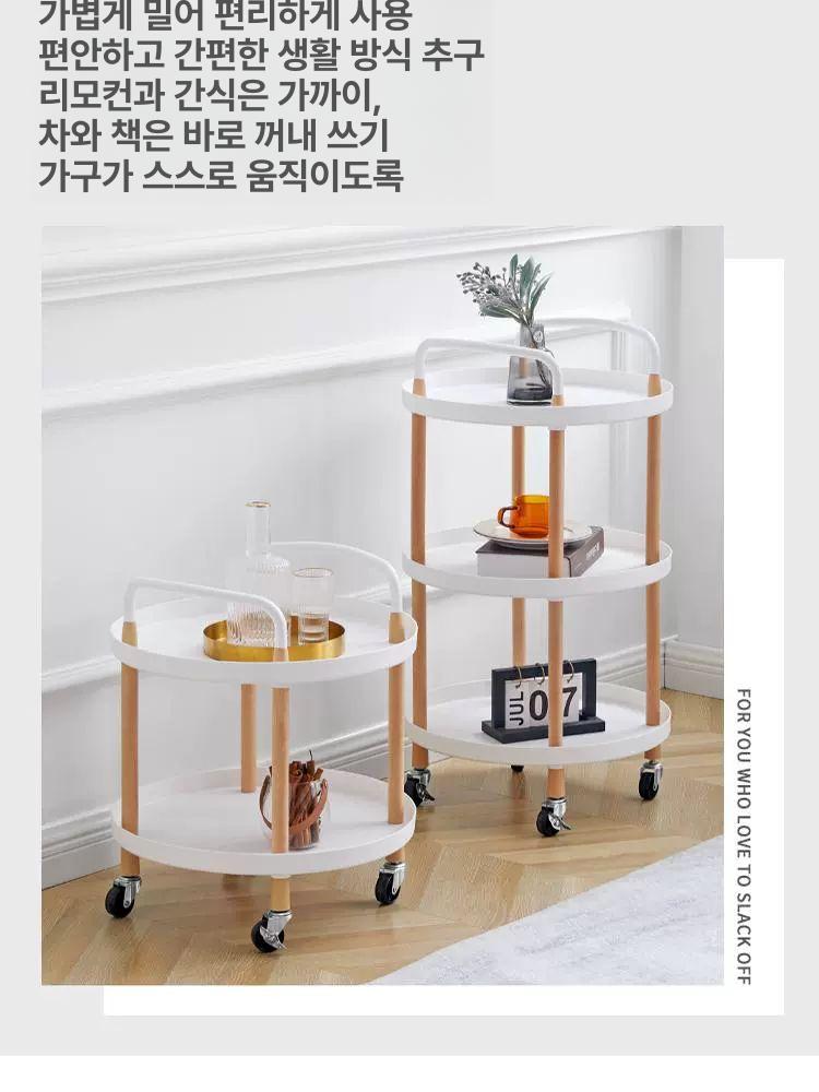 침실 트롤리 서빙 거실 사이드 주방카트 가정용 웨건 랙 업소용 왜건 레스토랑 보관 - 상세 이미지 4