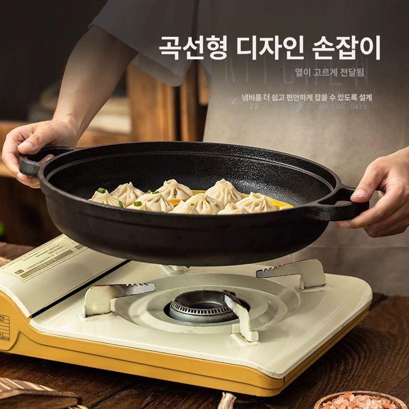 주방용품 무쇠가마솥 뚝배기 무쇠솥 통주물 돌솟 업소용가마솥 전통 가정용솥밥 뚜껑 - 상세 이미지 5