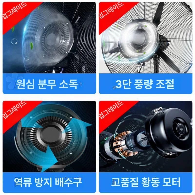 쿨링포그 선풍기 안개분사 가정용 고정형 팬 미스트 조절 - 상세 이미지 2