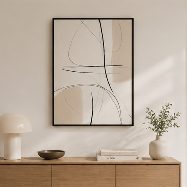 추상화 거실 카페 인테리어 모던 추상 그림 포스터 벽 꾸미기 베이지 감성 - 상세 이미지 4