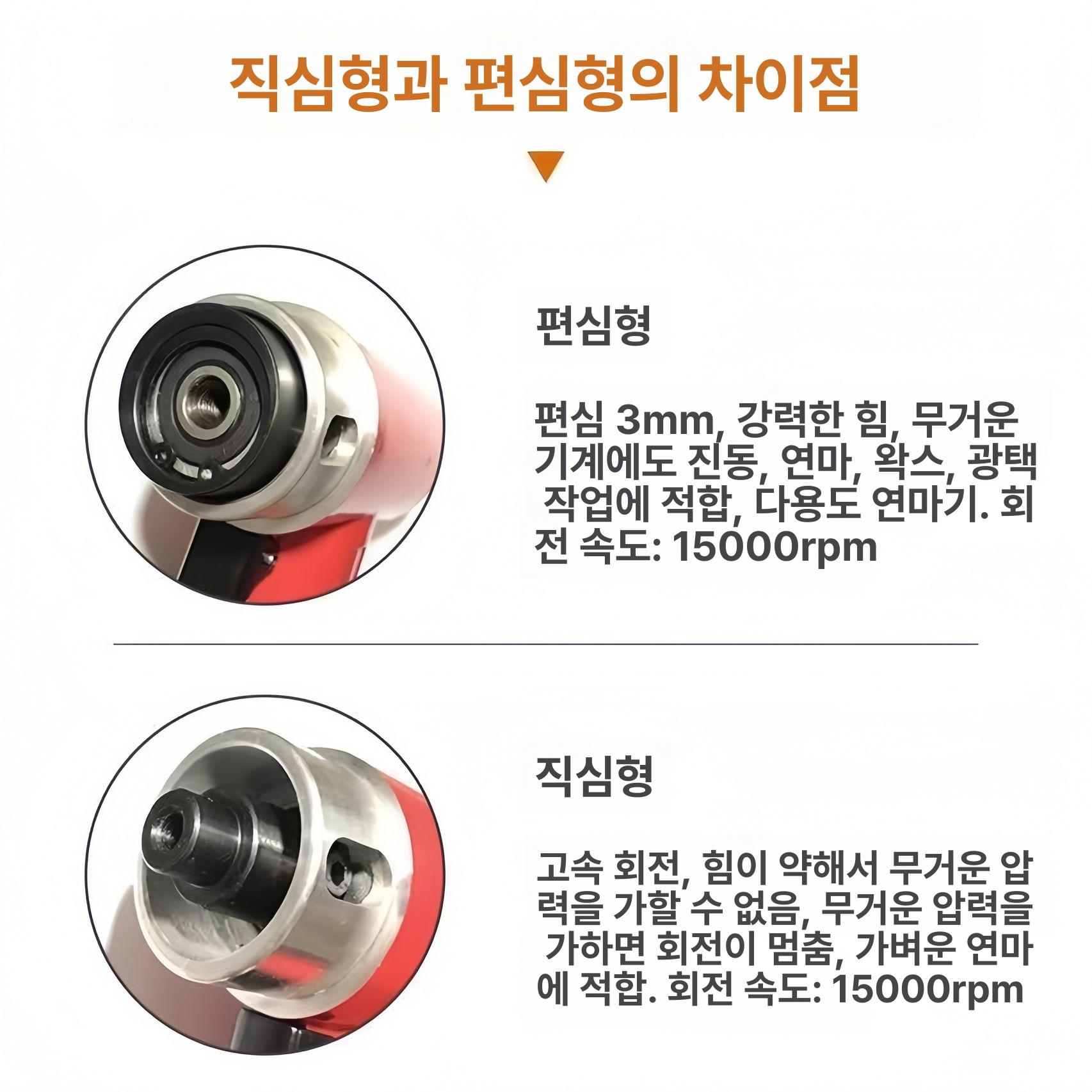 미니 원형샌딩기 소형 연마 공압식 샌더 핸드 사포기 연삭기 왁싱 편심 목공 - 상세 이미지 4