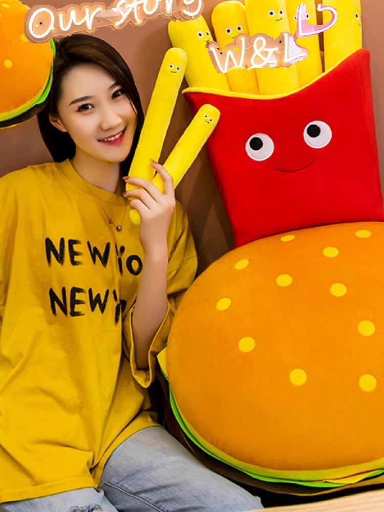 바디필로우쿠션 햄버거 감자튀김 대형 홈 꿀잠 장난감 봉제 인형바디필로우 귀여운 - 상세 이미지 3