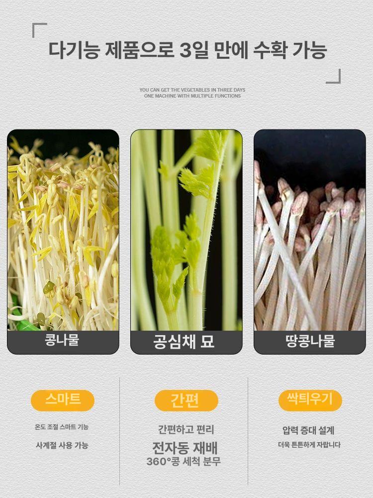 콩나물 자동 재배기 가정용 스프라우트 수경재배 미니 실내 키우기 기계 - 상세 이미지 3
