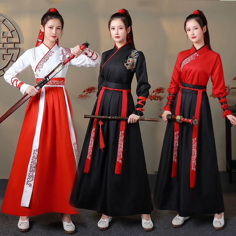 동양풍 무협 코스프레 의상 남녀 커플 졸업사진 컨셉 촬영복 커플 트윈룩 반티 세트 - 상품 이미지