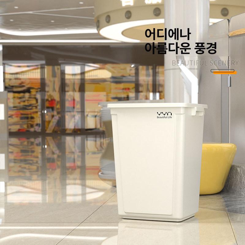 접이식 휴지통 청소통 분리수거함 화장실 뚜껑 수납통 실외 바퀴 사각 업소용쓰레기통 - 상세 이미지 4