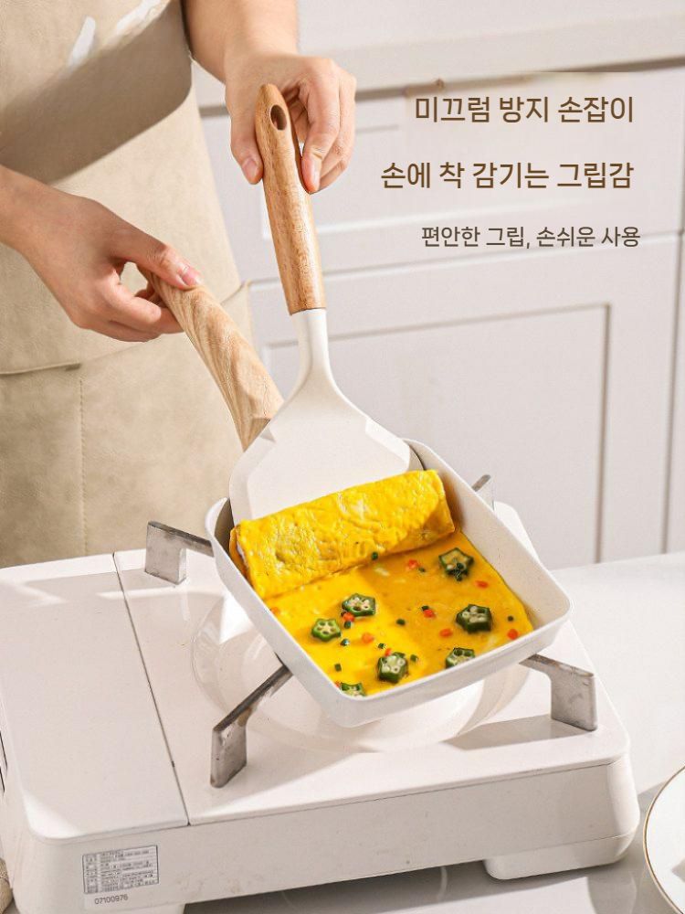 1pc 주걱 실리콘 나무 이유식 스파츌라 스크레이퍼 스틱 숟가락 장주걱 세트 밥 스푼 - 상세 이미지 4