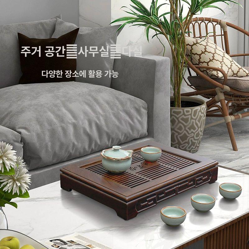 나무 보이차차반 대형 블랙로즈우드 대형블랙로즈우드 루이 가마 소형길조 세트 차트레이 - 상세 이미지 3