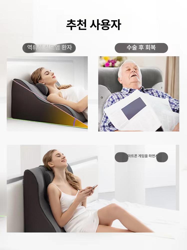 베개 역류방지쿠션 메모리폼 웨지 경사 등받이 허리받침 등쿠션 - 상세 이미지 4