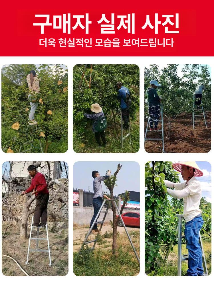 작업용 사다리 정원 삼각 전지 과수원사다리 알루미늄 원예 정원사다리 조경용 경량 견고한 - 상세 이미지 2