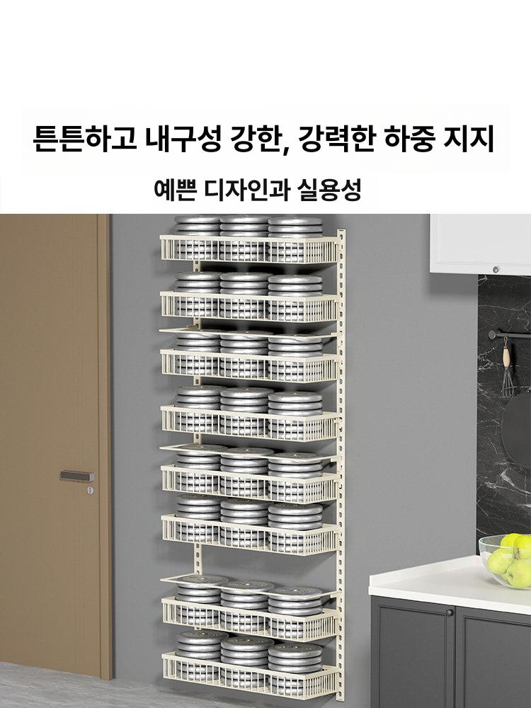 무타공 수납장 벽걸이 부엌 틈새 진열대 주방선반 랙 선반장 보관함 코너 거치대 엔틱 - 상세 이미지 5