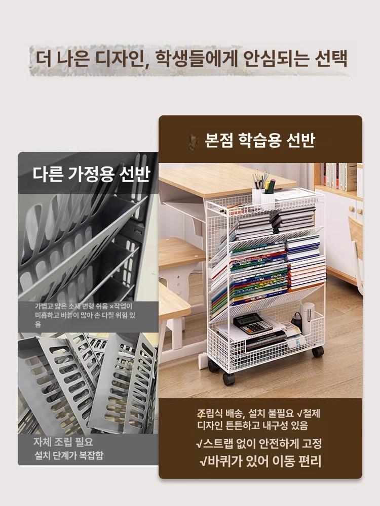 철제 서류트레이 정리 수납장 트롤리 주방 바퀴달린선반 문서 간이 틈새선반 슬라이드 - 상세 이미지 4