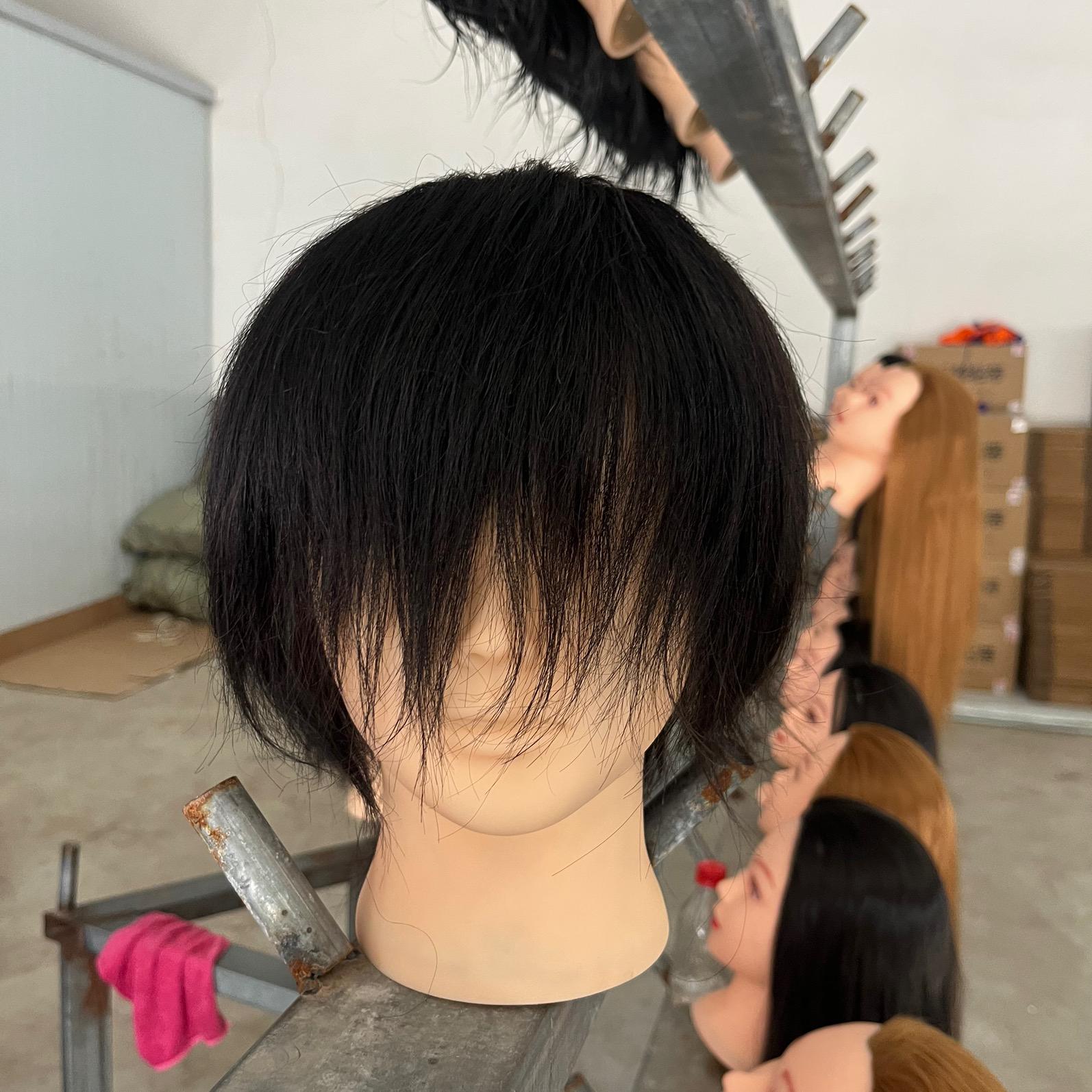 연습용 남자커트가발 헤어컷 장발 염색 남성 내츄럴 통가발 머리 단발 미용실 실습 - 상세 이미지 5