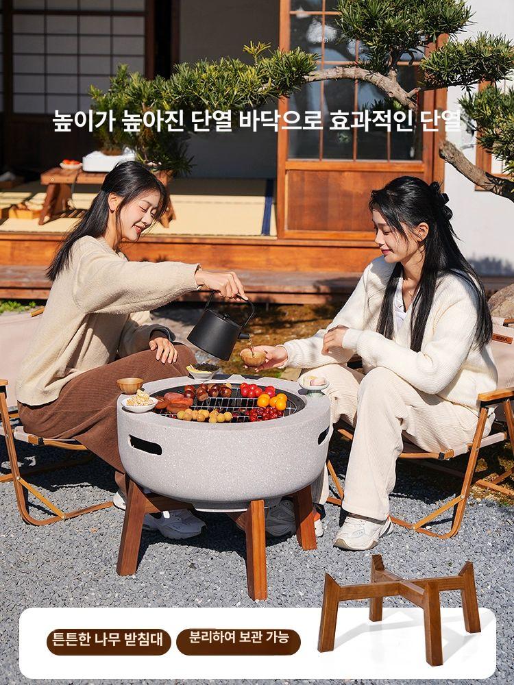 고기돌판 돌화로 숯불 펜션 고기 화로대 삼겹살불판 바베큐 그릴 화로 업소용 스토브 사각 - 상세 이미지 4