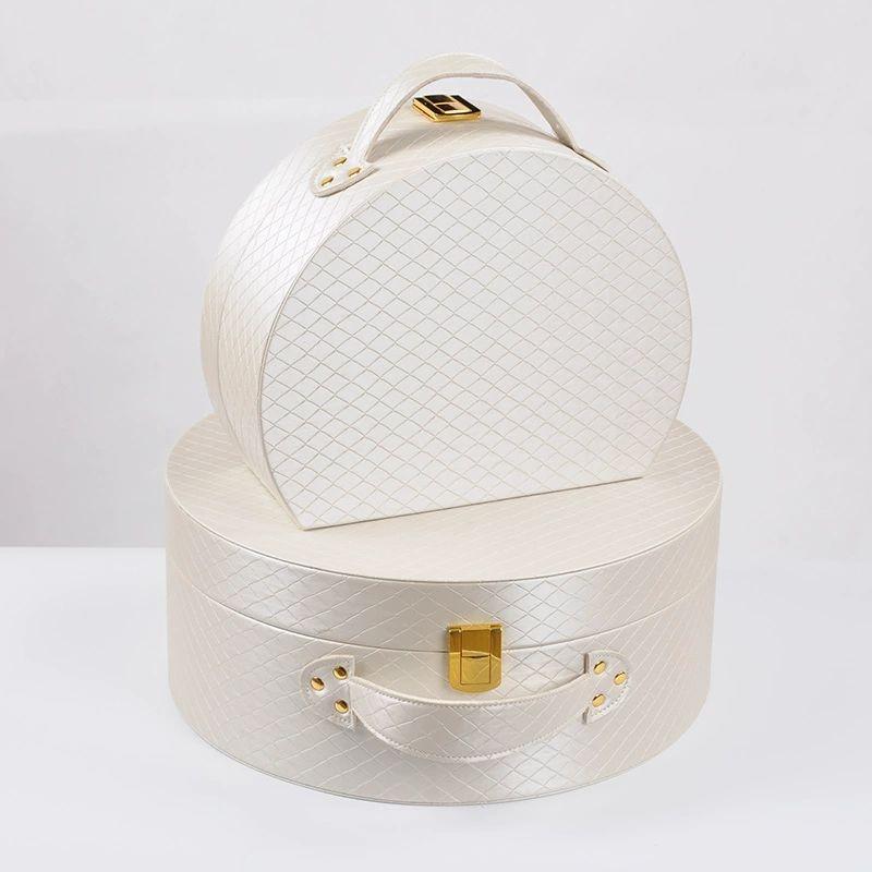 보관상자 모자보관함 빈티지 반원형 정리케이스 디스플레이 수납함 베이지 클래식 - 상세 이미지 2