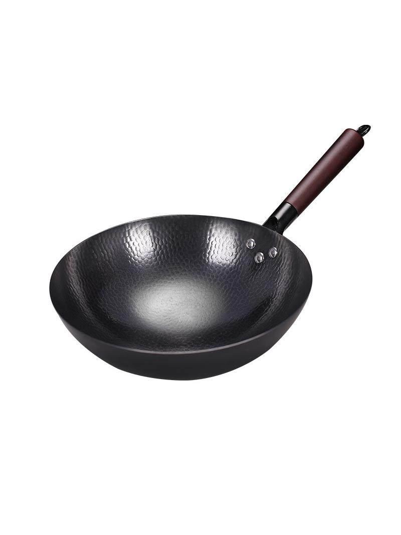 전문점용 무쇠냄비 중국식 양수 깊은 프라이팬 단조 철 검은색 업소용 주방 조리 기구 - 상품 이미지