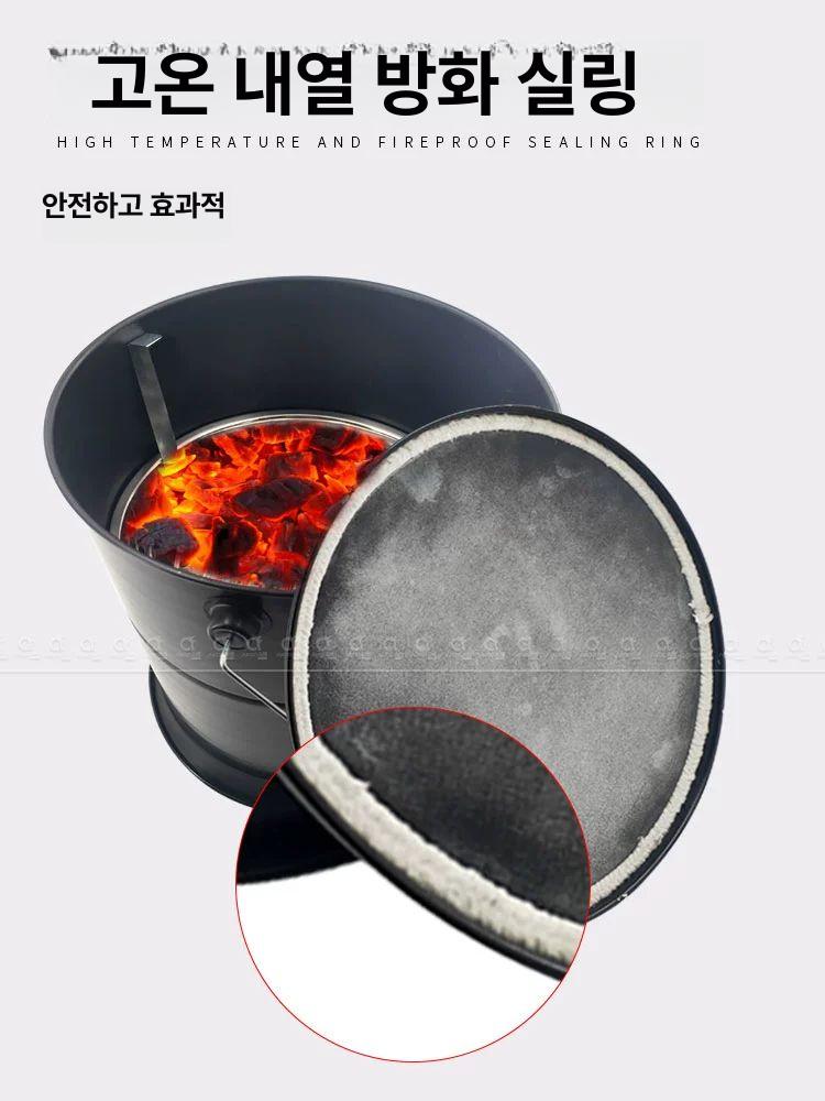 캠핑 바베큐숯통 버킷 화로 숯불통 바비큐 보관함 연소통 업소용숯통 용기 야외 - 상세 이미지 3