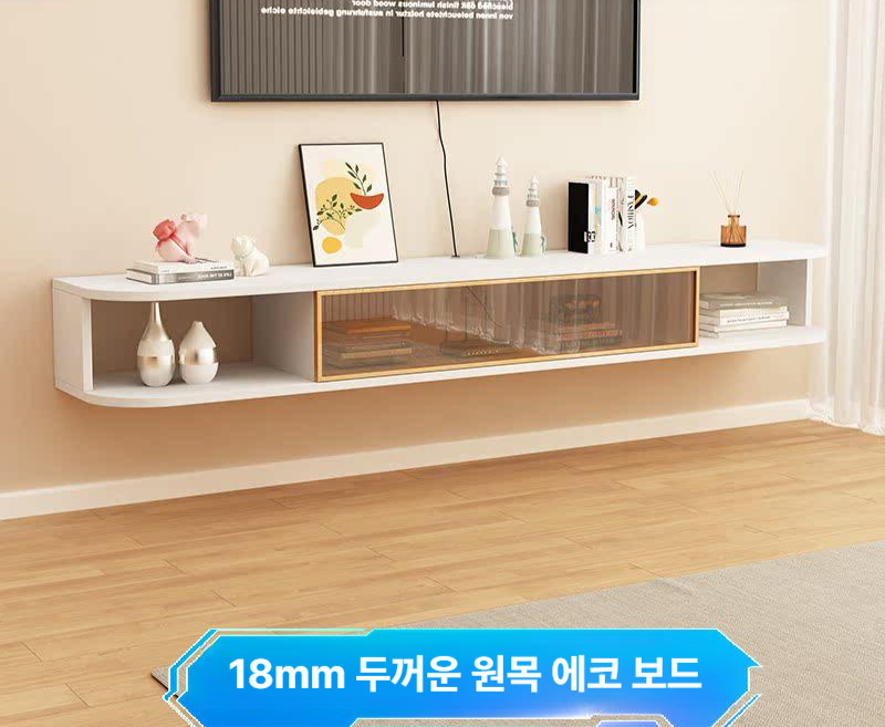 벽걸이 티비 선반 셋탑박스 수납장 공유기 원목 셋톱박스 정리함 거실가구 - 상세 이미지 4