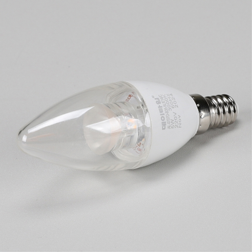 LED 촛대구 투명 5W E14 전구색 3000K 촛불 꼬마 전구 램프 데이타임 - 상세 이미지 3