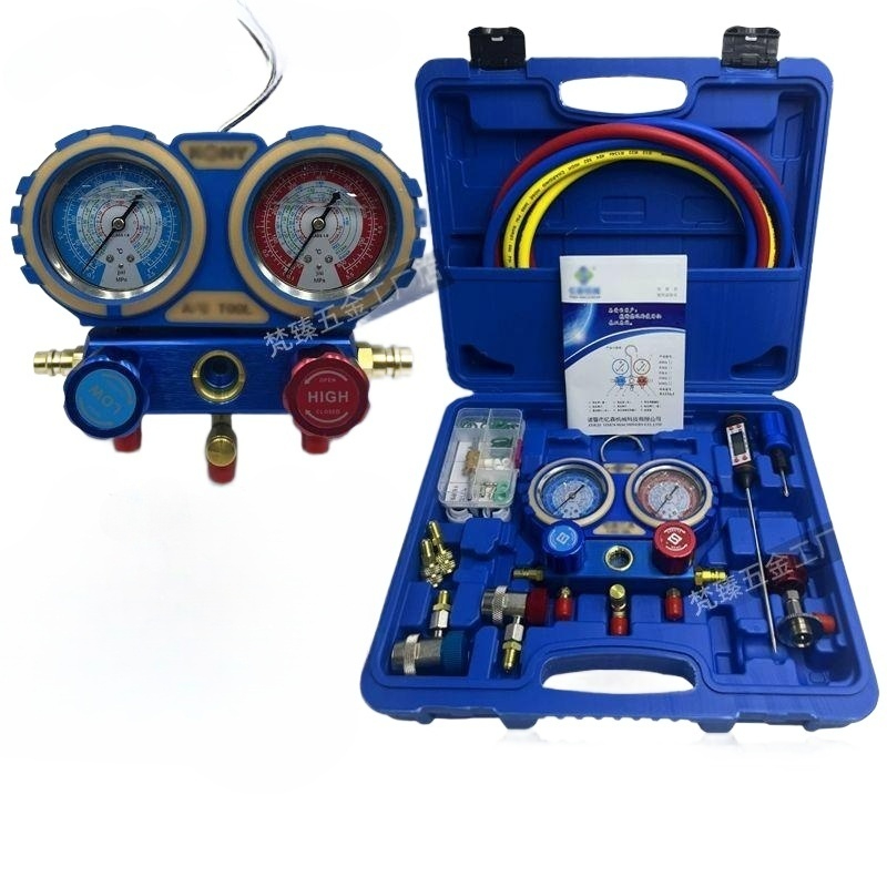 에어컨 매니폴드 계측기 측정 냉매 불소 압력계 도구 디지털 충전 밸브 주입 가스 - 상품 이미지