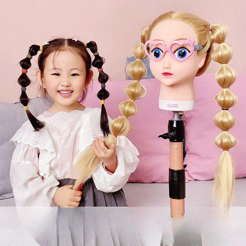 머리연습 마네킹 인모 미용 펌 스타일링 헤어 커트 연습용 인형 더미 볼륨 실습용 - 상품 이미지