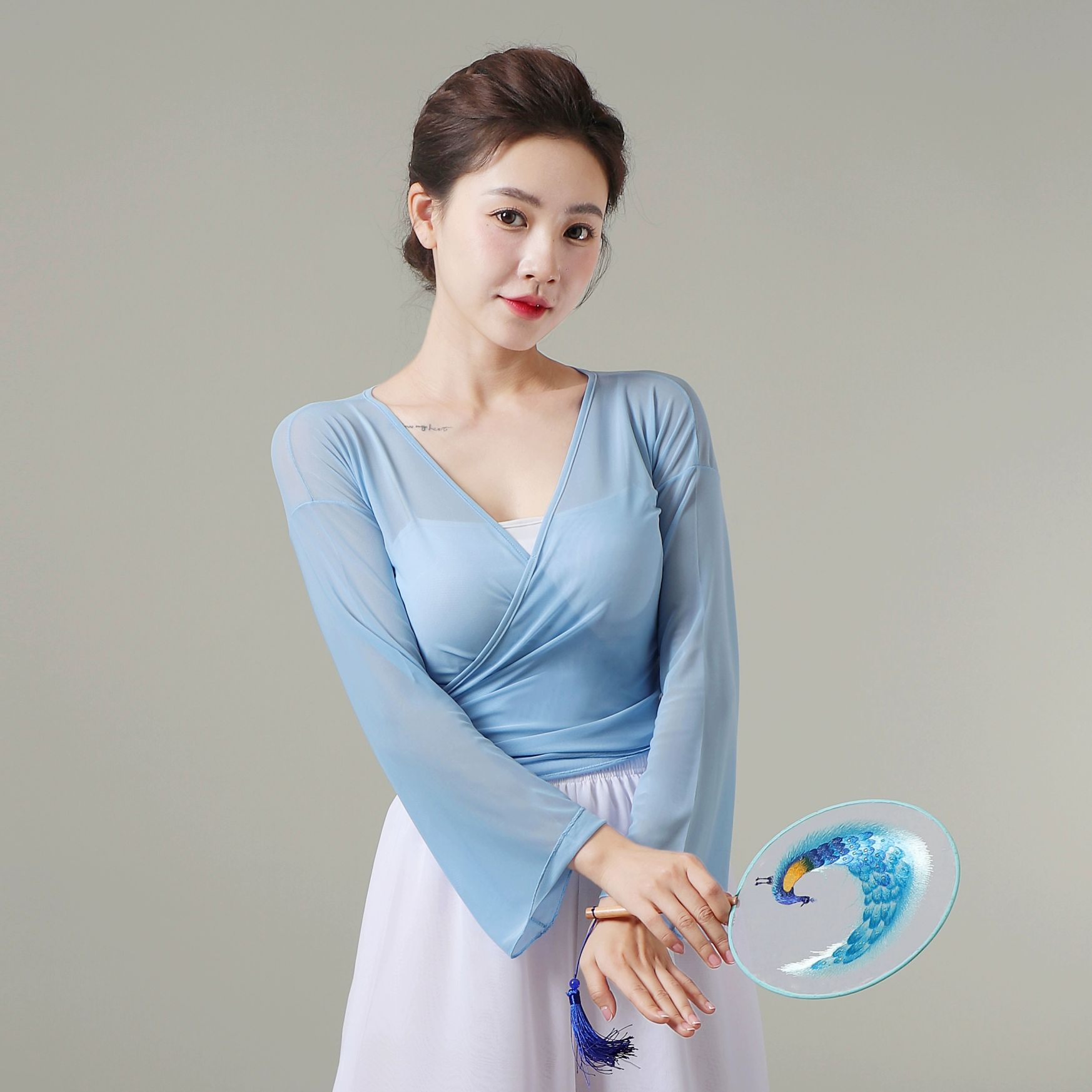 입시 의상 워십복 무용복 연습복 상의 무대 현대 공연복 그라데이션 - 상세 이미지 4