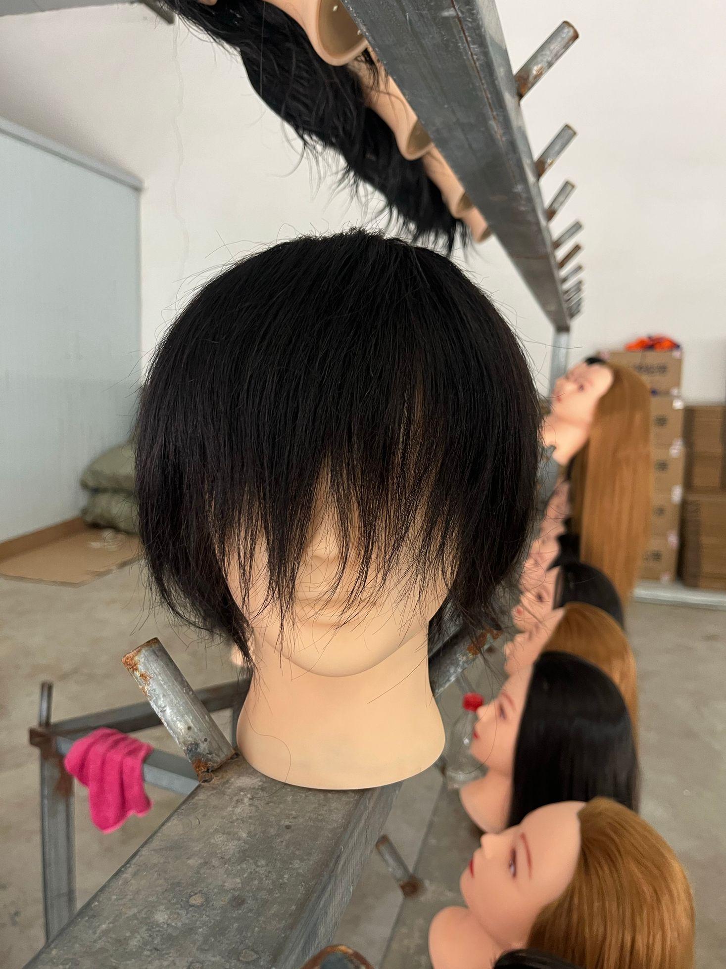 연습용 남자커트가발 헤어컷 장발 염색 남성 내츄럴 통가발 머리 단발 미용실 실습 - 상세 이미지 3