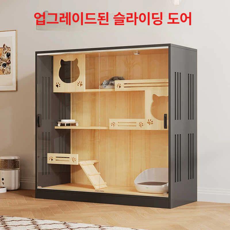 캣하우스 고양이빌라 원목 실내 놀이터 캣타워 반려묘 고양이집 럭셔리 고급 인테리어 - 상세 이미지 2