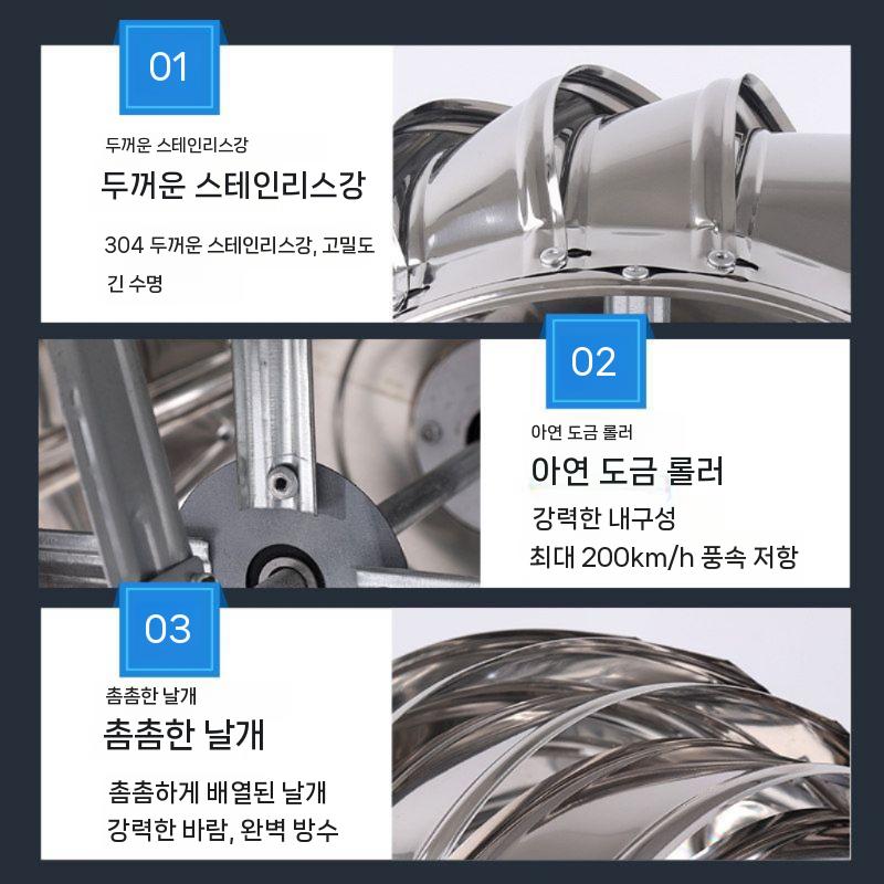 지붕 배기팬 환풍구 건물 무동력 태양광 알루미늄 받침대 조립 클램프 환풍기 직접 루버 - 상세 이미지 2