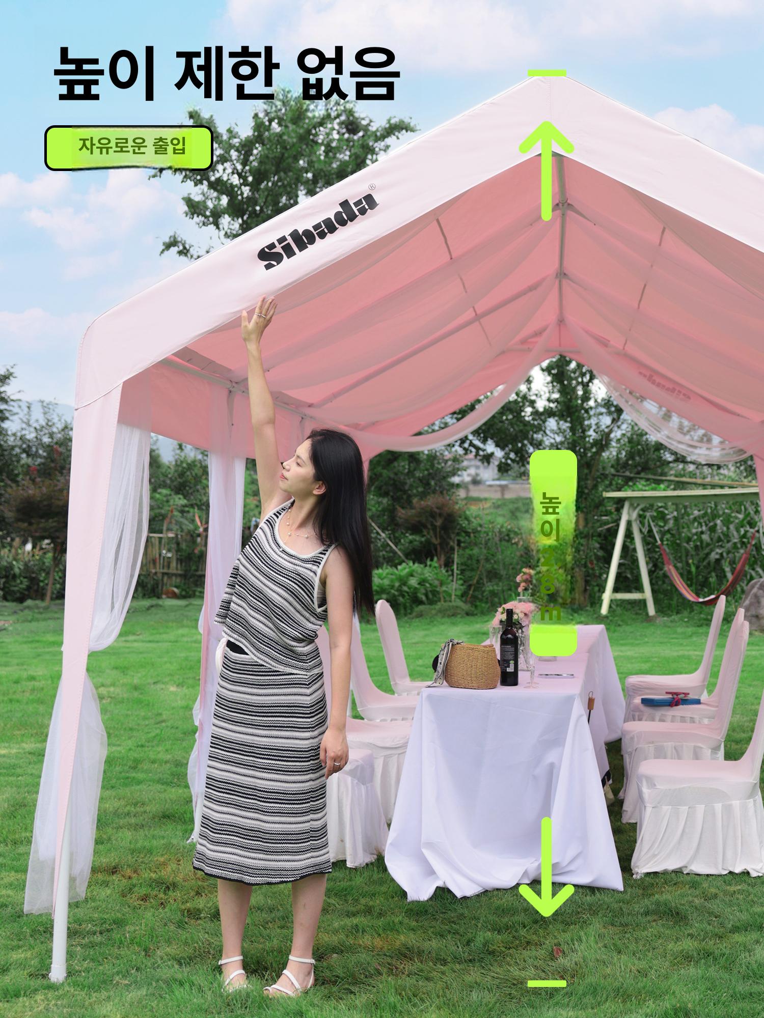 대형 천막차고 창고형천막 주차장 차고용 막사 자바라 텐트 쉼터 지붕 야외용 현장 - 상세 이미지 3