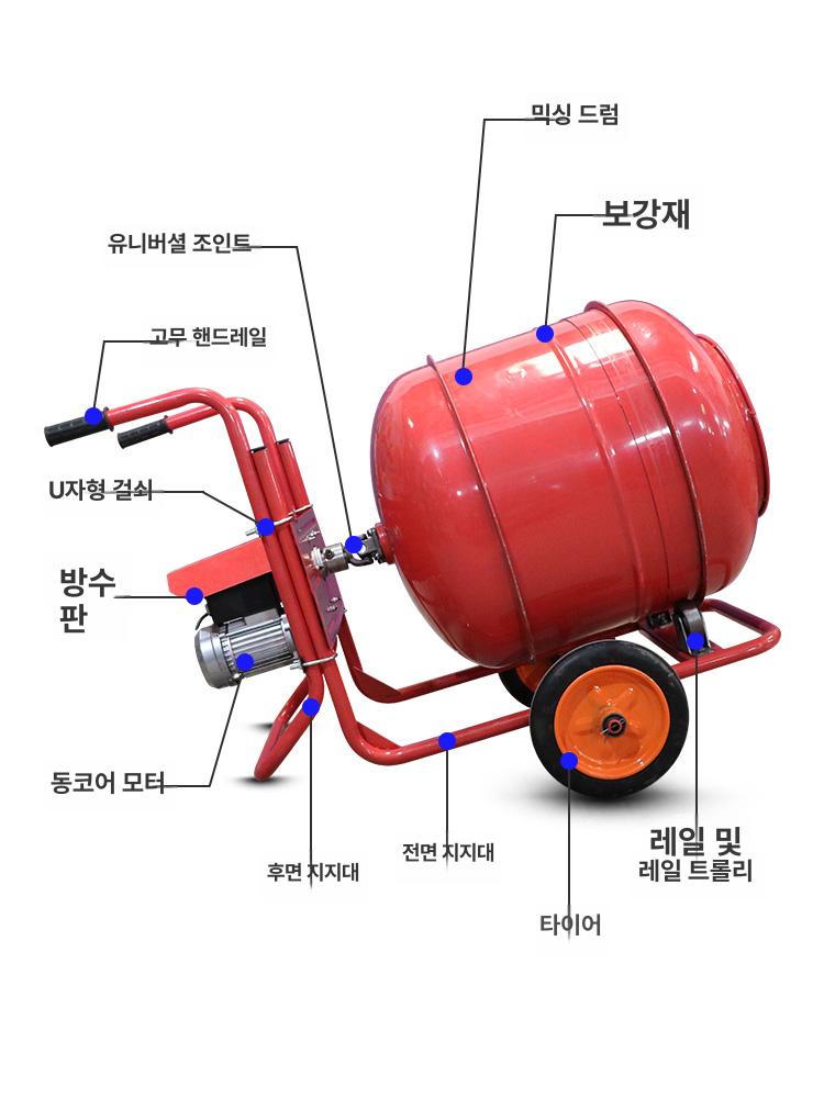 교반기 전동 시멘트 산업용 믹서 공업용 반죽기 하이앤드 액상 혼합기 몰탈 믹서기 고출력 - 상세 이미지 3