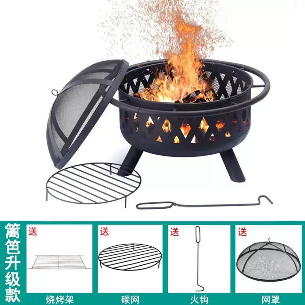 캠핑 화로대 대형 모닥불 접이식 바베큐그릴 장작 스탠드 숯불 파이어핏 - 상세 이미지 4