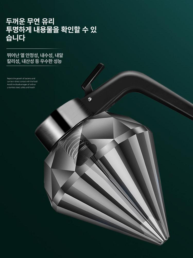 꿀 디스펜서 유리병 푸시식 시럽 용기 누르는 방식 대용량 투명 꿀통 조미료 저장 - 상세 이미지 3
