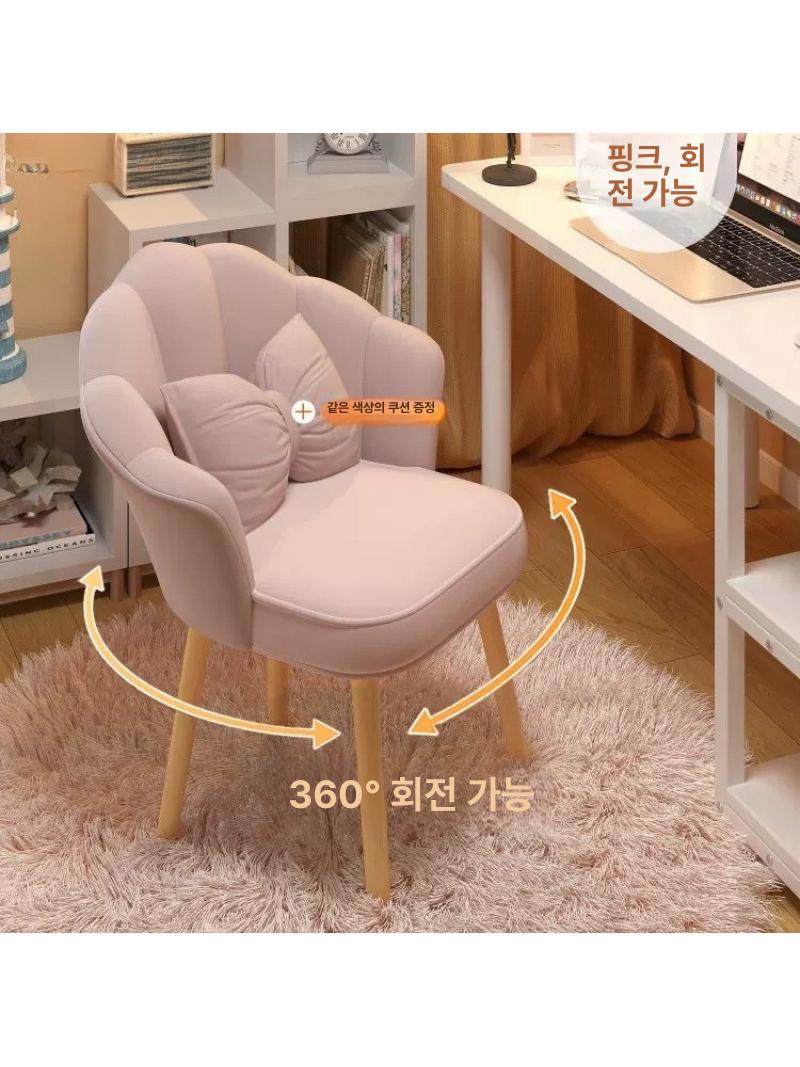럭셔리 등받이화장대의자 벨벳 쿠션 스툴 침실 네일샵 콘솔체어 파우더룸 드레스룸 - 상세 이미지 3