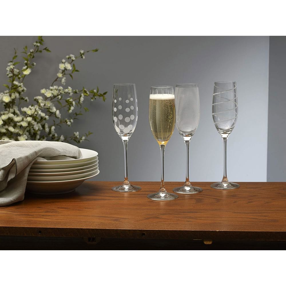 미카사 크리스탈, 샴페인 플루트 치어스, 4, 8액체 온스 세트 1 Stemless Flutes - 상세 이미지 2
