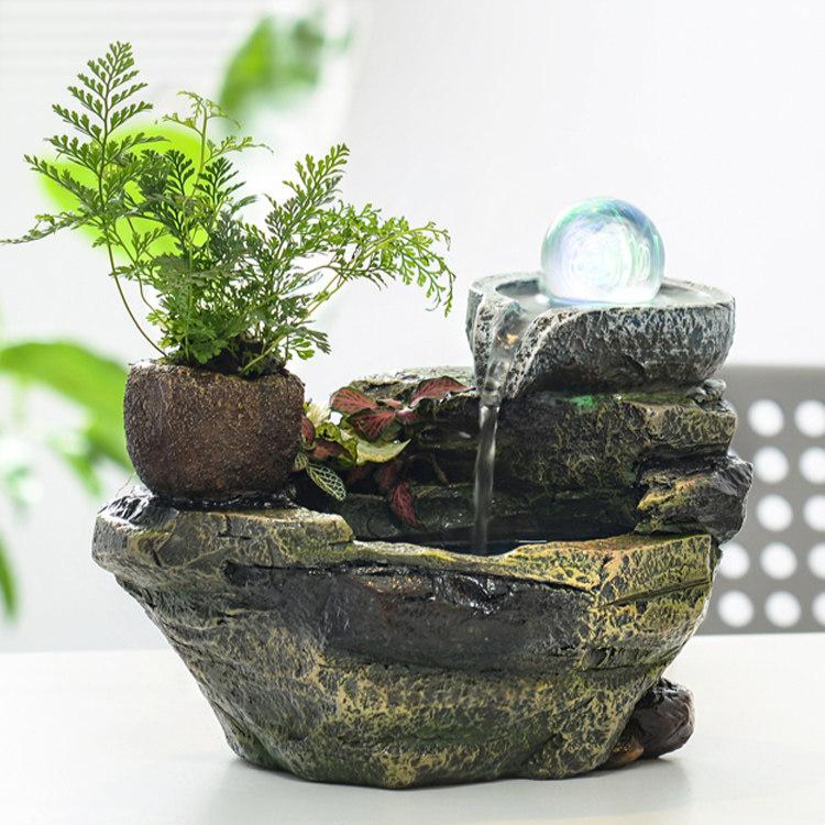인테리어 미니분수대 거실 가정용 장식품 실내분수대 인공폭포 개업선물 공예 풍수 - 상품 이미지