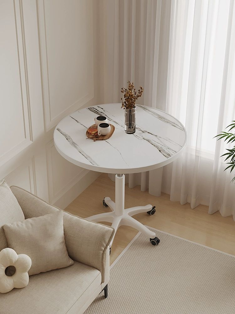 높이조절 이동식 원형 카페테이블 노트북 책상 태블릿 스탠드 멀티탁자 - 상세 이미지 3