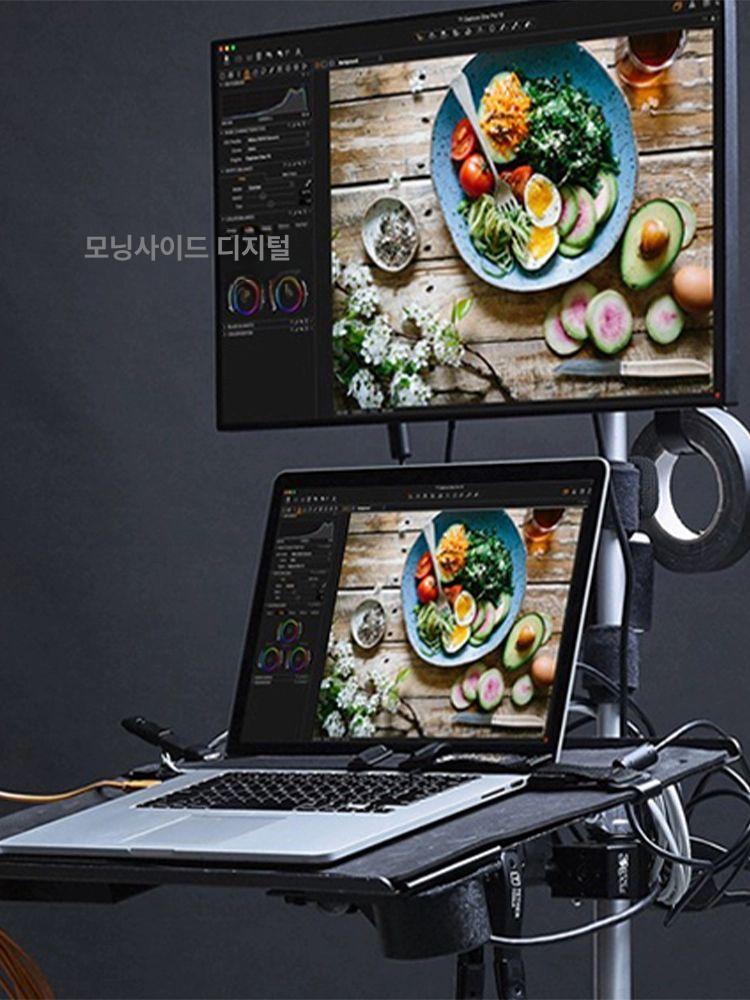 이동식 모니터스탠드 영상 무빙 바퀴형 호환 방송 카트 각도 회의용 받침 장비 촬영용 - 상세 이미지 4