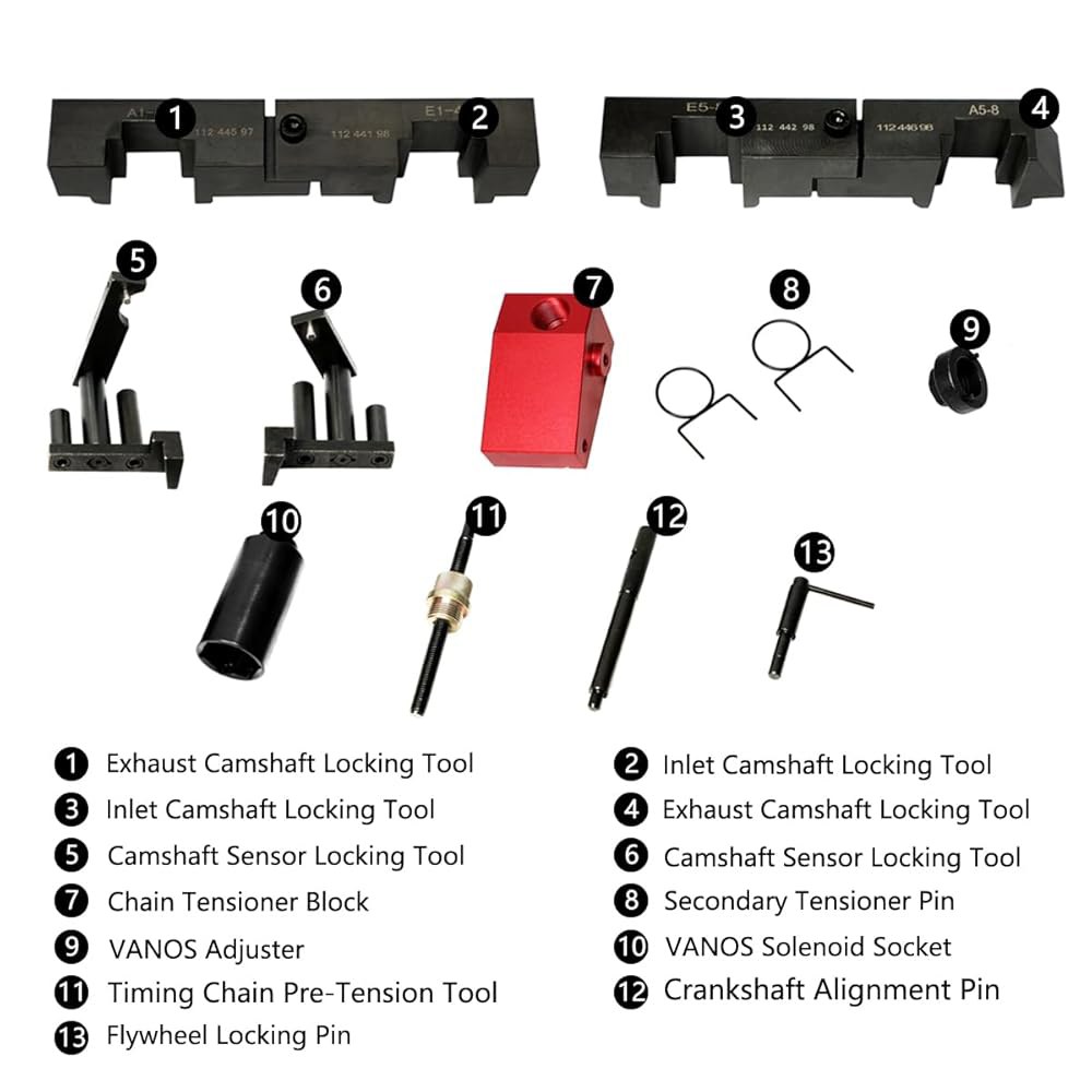 DPTOOL 엔진 캠샤프트 잠금 공구 크랭크샤프트 정렬 바노스 타이밍 키트, 2003-2005 Land Rober용 BMW M60 M62 TU 교체와 호환 112441 112442 - 상세 이미지 2