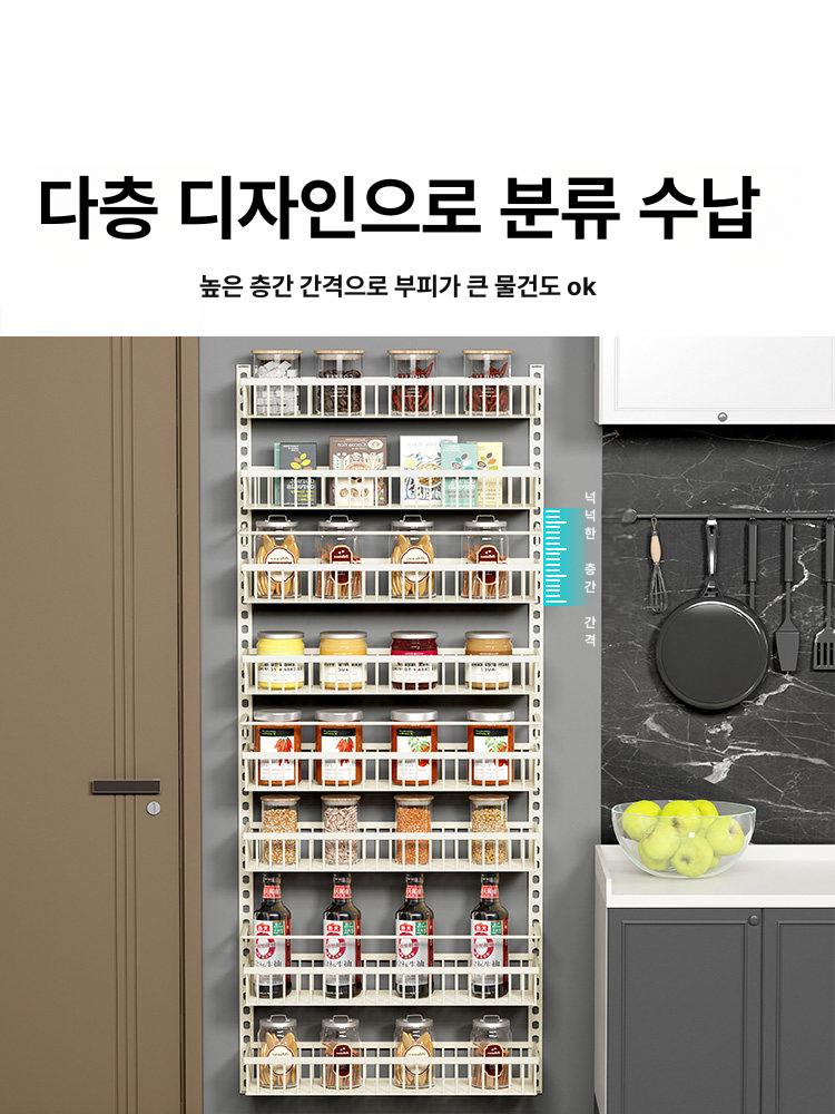 무타공 수납장 벽걸이 부엌 틈새 진열대 주방선반 랙 선반장 보관함 코너 거치대 엔틱 - 상세 이미지 2