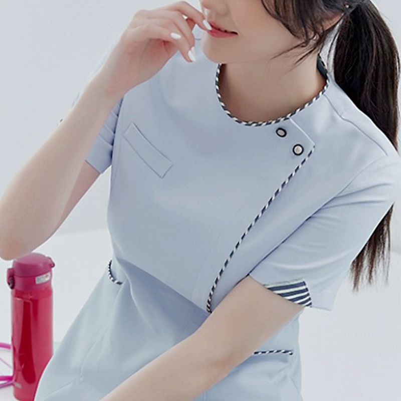 스크럽 간호복 병원 상의 수술복 크루넥 여성용 쿨스판 간호사유니폼 남자 - 상세 이미지 3