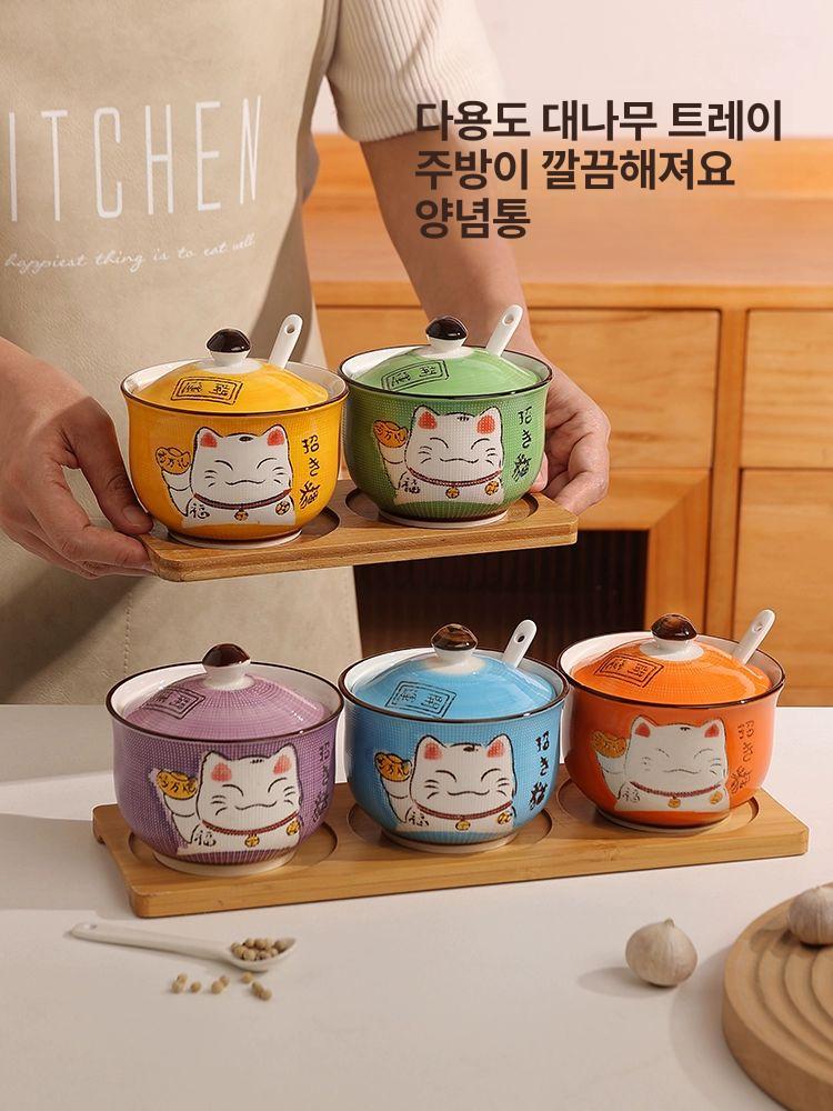 2구 양념통 일식 단무지 소스통 조미료 식당 보관통 양념 조미료통 나무판자 반찬통 나무 - 상세 이미지 3