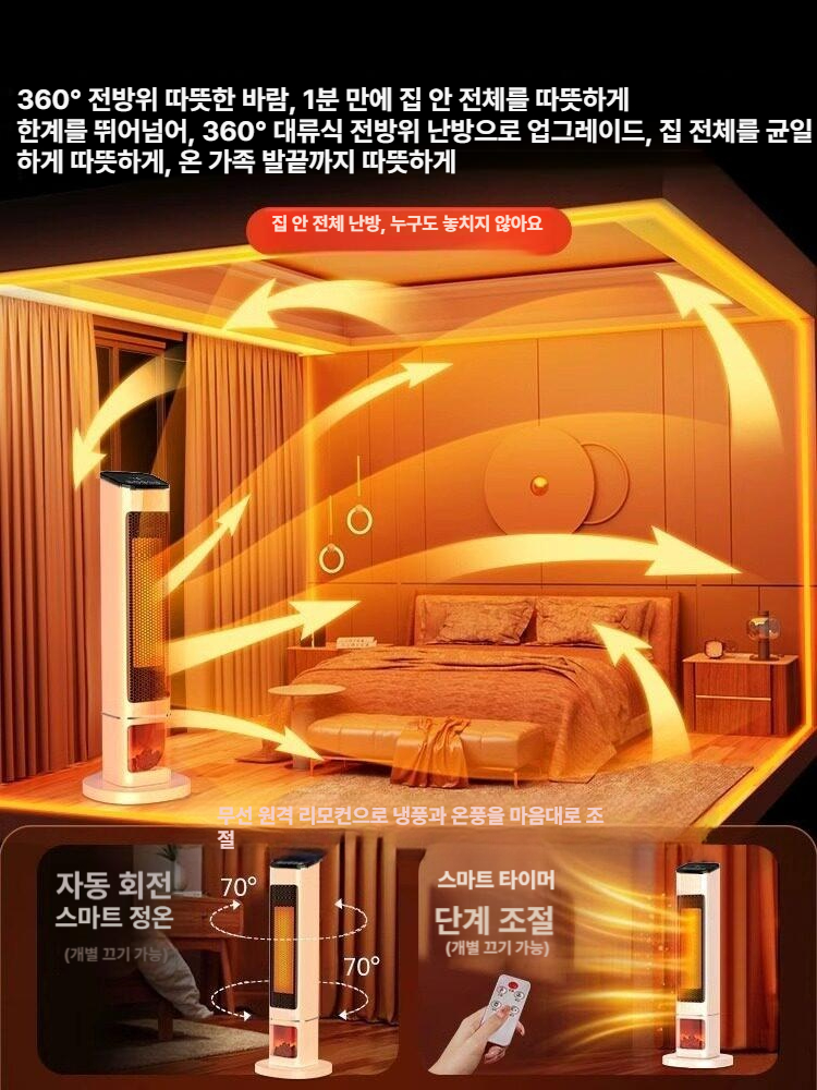 무소음 히터 급속 소형 가열 기체 난방기 속열 가정용 캠핑 급열 집 풀하우스 급속가열 - 상세 이미지 4