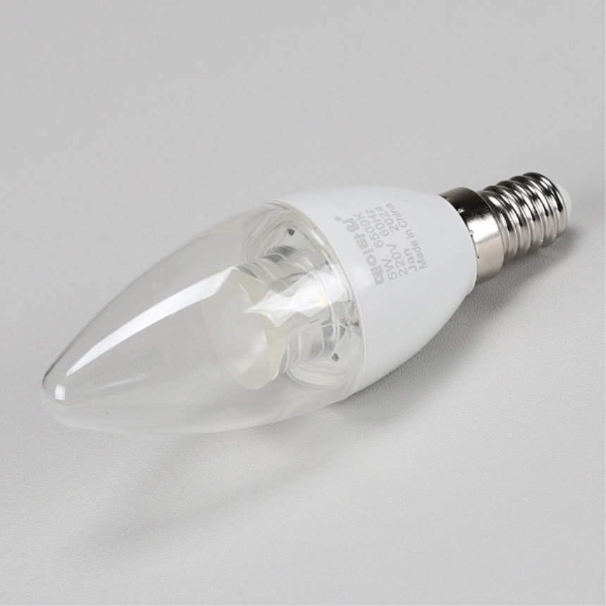 LED 촛대구 투명 5W E14 주광색 6500K 촛불 꼬마 전구 램프 데이타임 - 상세 이미지 3