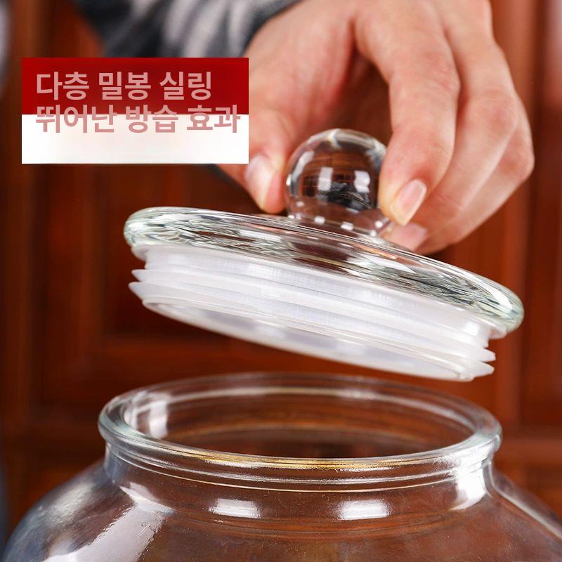 대형 유리병 밀폐 담금주 빈티지 보관병 담금병 실링 과실주병 수도꼭지 매실 밀봉형 - 상세 이미지 4