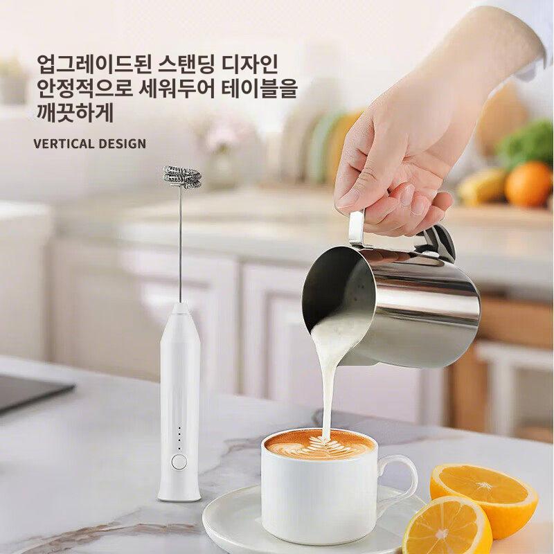 충전식 거품기 미니 무선 핸드휘핑기 헤드 핸드믹서 계란 비터 머랭기 가정용 - 상세 이미지 5
