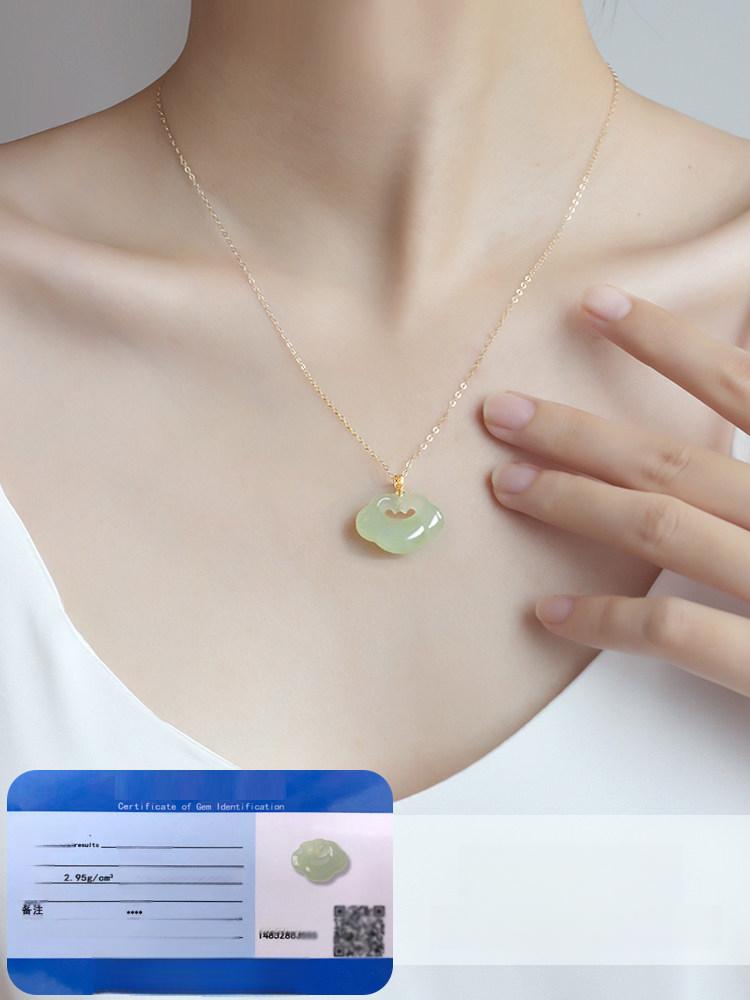 천연옥 펜던트 행운 선물 진짜 부적 체인 주얼리 목걸이 기본 코끼리 참 쥬얼리 패션 - 상세 이미지 3