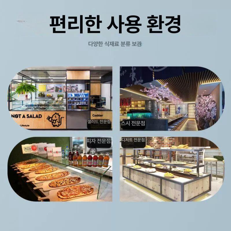 업소용 반찬냉장고 탁상형 재료 바트 토핑냉장고 영업용 탁상용 샌드위치 진열 - 상세 이미지 3