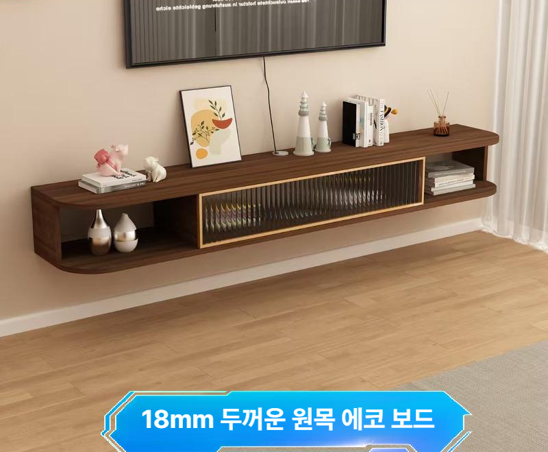 벽걸이 티비 선반 셋탑박스 수납장 공유기 원목 셋톱박스 정리함 거실가구 - 상세 이미지 5