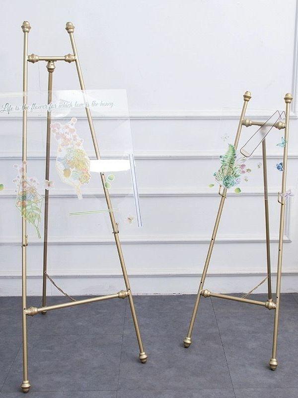 이젤 스탠드 철제 그림 토호 웨딩 사진 대형 토호금 드로잉 거치대 소형 트럼펫 휴대용 - 상세 이미지 5